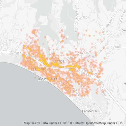 Bedriftskonsentrasjon i Postnummer 95003 - Aptos, California