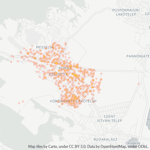 Dami ng Negosyo sa Postal Code 2013 - Budakalász, Pest megye