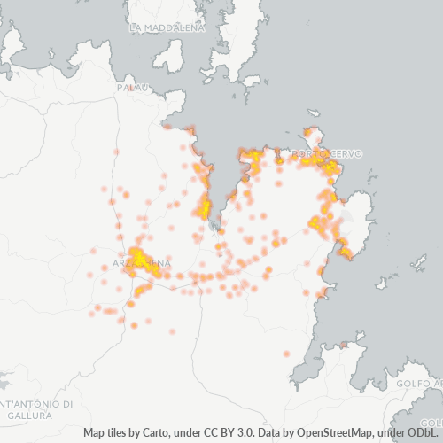 Bedrijfsconcentratie in Postcode 07021 - Italië