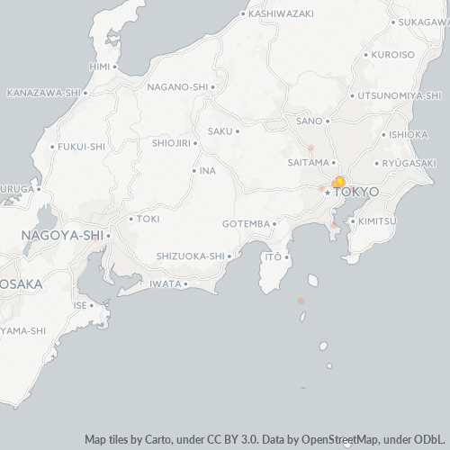 Bedrijfsconcentratie in Postcode 113 - Minamisenju, Tokyo Prefecture