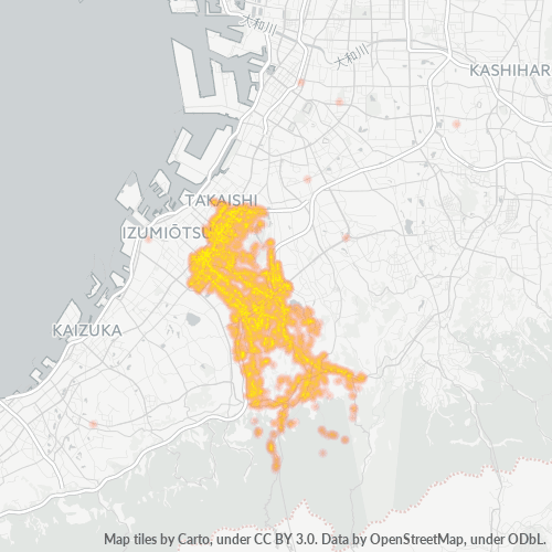 Bedrijfsconcentratie in Postcode 594 - Osaka (prefectuur)