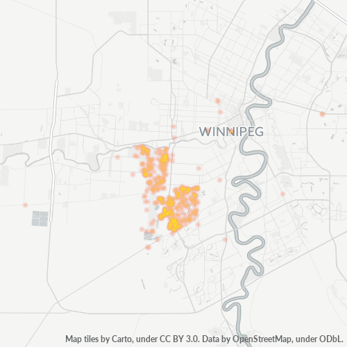 Bedrijfsconcentratie in Postcode R3P - Winnipeg, Manitoba