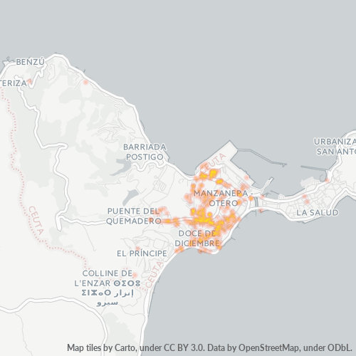 Bedrijfsconcentratie in Postcode 51002 - Ceuta
