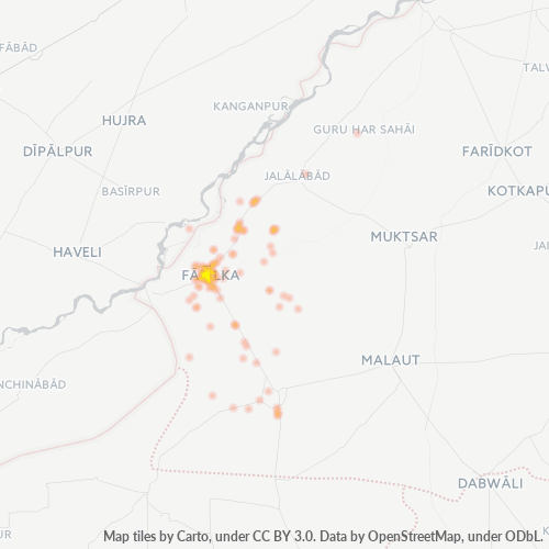 Bedrijfsconcentratie in Postcode 152123 - Fazilka, Punjab (India)