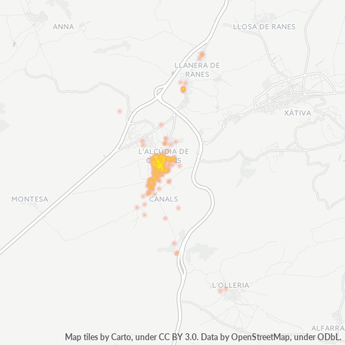 Dami ng Negosyo sa Postal Code 46650 - Canals, Pamayanang Balensyano