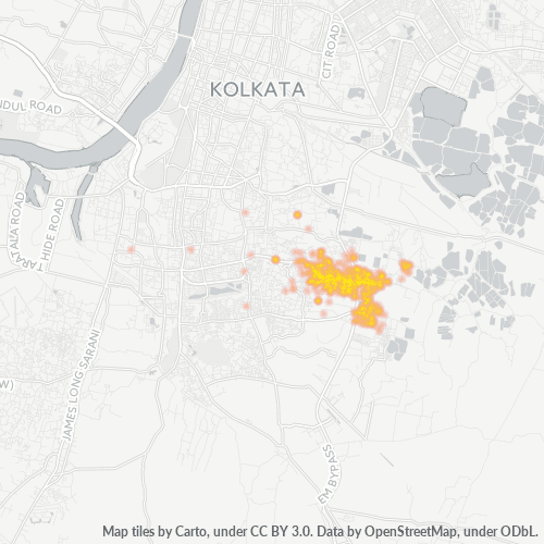 Bedrijfsconcentratie in Postcode 700107 - Calcutta, West-Bengalen
