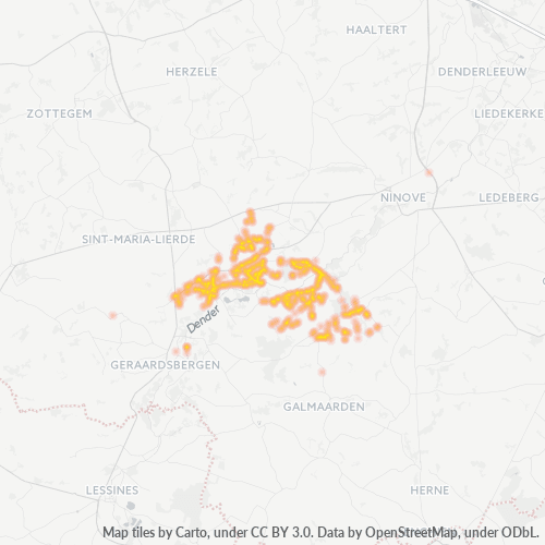 Bedrijfsconcentratie in Postcode 9506 - Waarbeke, Vlaanderen