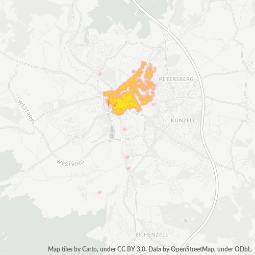 Business Concentration in Postal Code 36037 - Fulda, Hesse