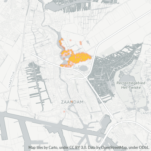 Geschäftskonzentration in Postleitzahl 1509 - Zaandam, Provinz Nordholland