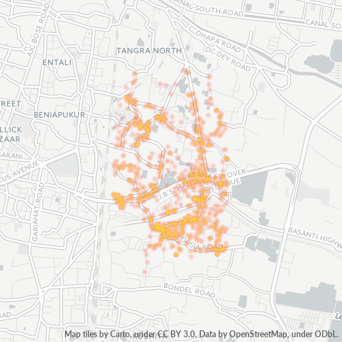Bedrijfsconcentratie in Postcode 700046 - Calcutta, West-Bengalen