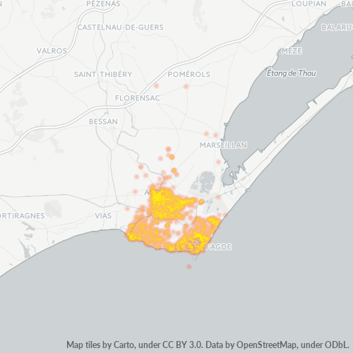 Dami ng Negosyo sa Postal Code 34300 - Agde, Languedoc-Roussillon