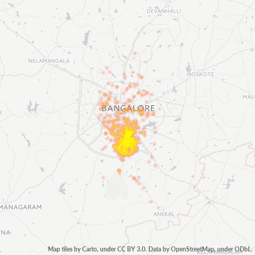 Bedrijfsconcentratie in Postcode 560076 - Bangalore, Karnataka
