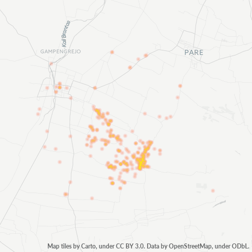 Business Concentration in Postal Code 64174 - Kediri, East Java