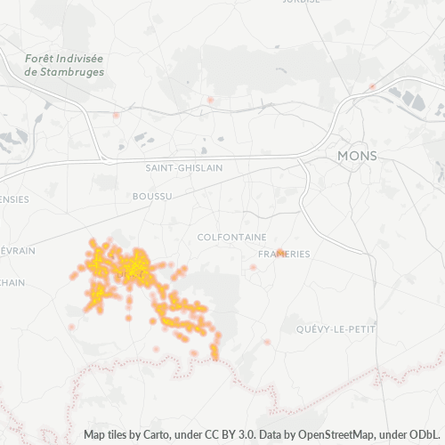 Bedrijfsconcentratie in Postcode 7370 - Dour, Wallonië