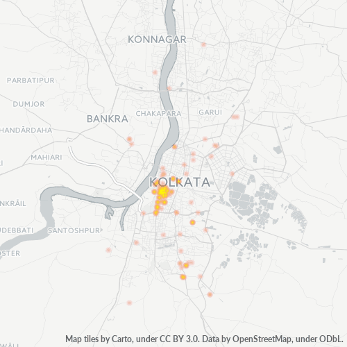 Bedrijfsconcentratie in Postcode 700087 - Calcutta, West-Bengalen