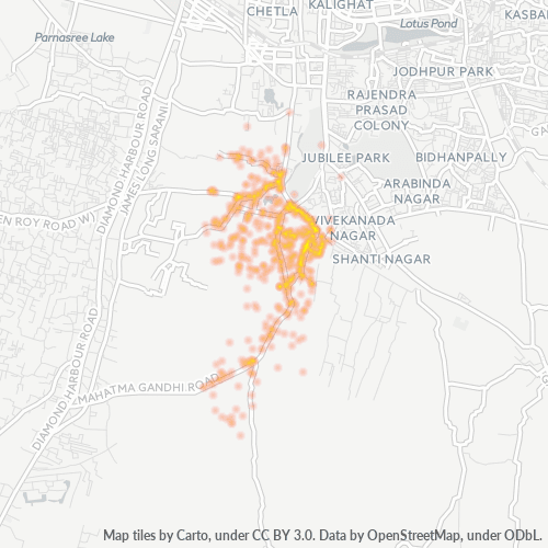 Bedrijfsconcentratie in Postcode 700041 - Calcutta, West-Bengalen
