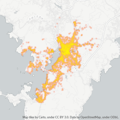 Bedrijfsconcentratie in Postcode 850 - Nagasaki (prefectuur)