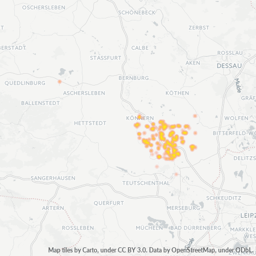 Bedrijfsconcentratie in Postcode 06193 - Teicha, Saksen-Anhalt