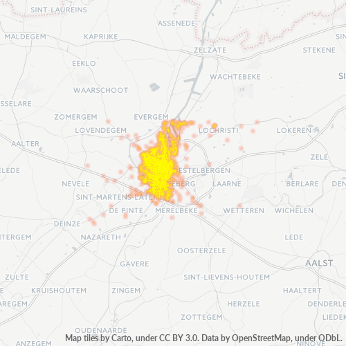 Concentrazione delle imprese in Codice Postale 9000 - Gand, Fiandre
