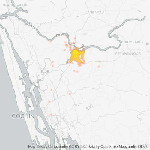 Bedrijfsconcentratie in Postcode 683101 - Aluva, Kerala
