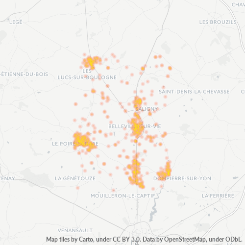Dami ng Negosyo sa Postal Code 85170 - Beaufou, Pays de la Loire