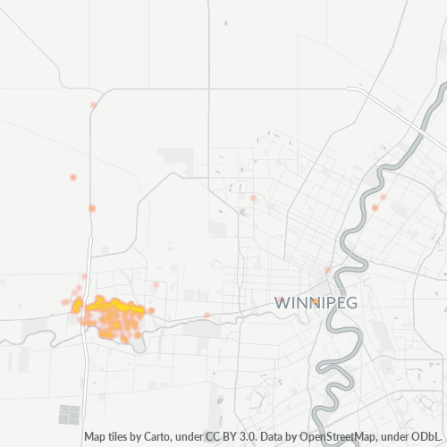 Bedrijfsconcentratie in Postcode R3K - Winnipeg, Manitoba