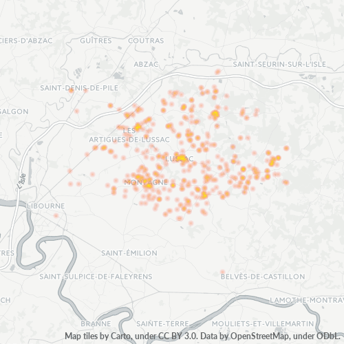 Dami ng Negosyo sa Postal Code 33570 - Lussac, Aquitania