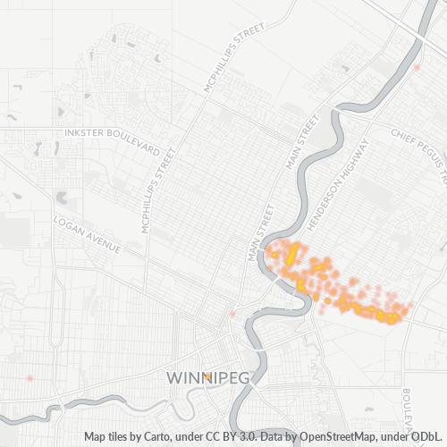 Bedrijfsconcentratie in Postcode R2L - Winnipeg, Manitoba