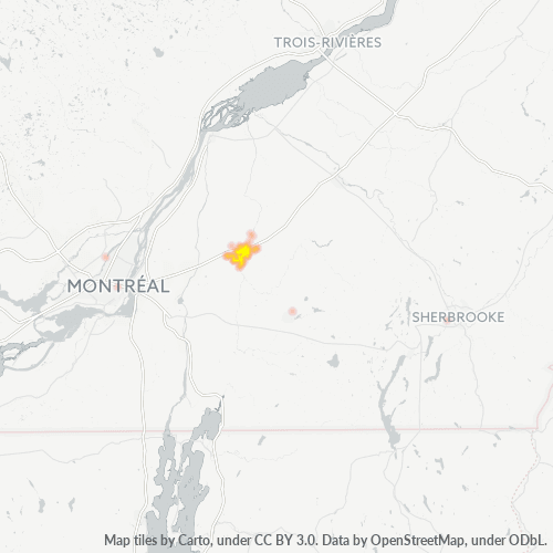 Verksamhetskoncentration i Postnummer J2S - Saint-Hyacinthe (ort)