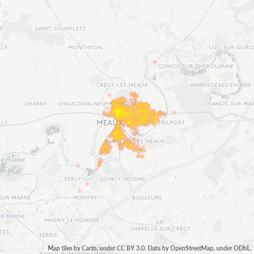Dami ng Negosyo sa Postal Code 77100 - Meaux, Pulo ng Pransiya