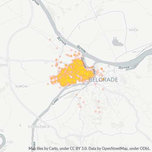 Bedrijfsconcentratie in Postcode 11070 - Belgrado, Centraal-Servië