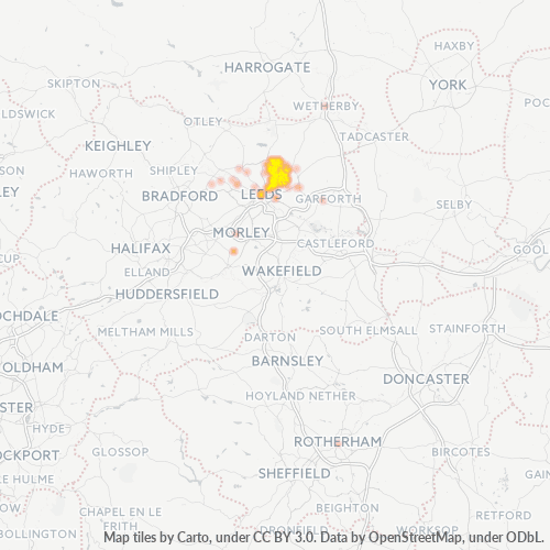 Concentració d'empreses a Codi Postal LS8 - Leeds, Anglaterra
