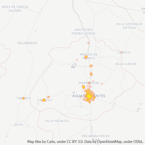 Verksamhetskoncentration i Postnummer 20000 - Aguascalientes, Aguascalientes (delstat)