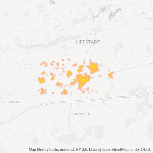 Business Concentration in Postal Code 59597 - Erwitte, North Rhine-Westphalia