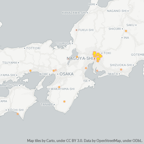 Bedrijfsconcentratie in Postcode 480 - Kitagata, Gifu (prefectuur)