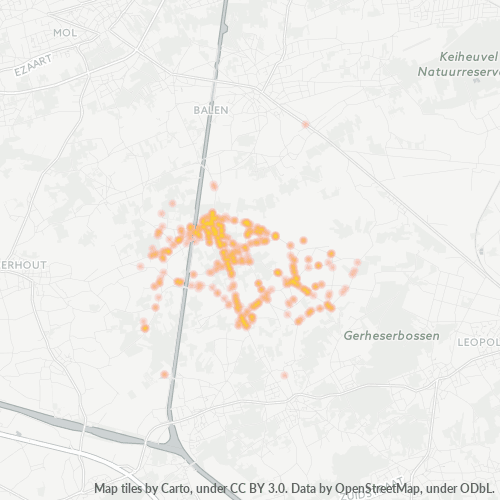 Bedrijfsconcentratie in Postcode 2491 - Olmen, Vlaanderen