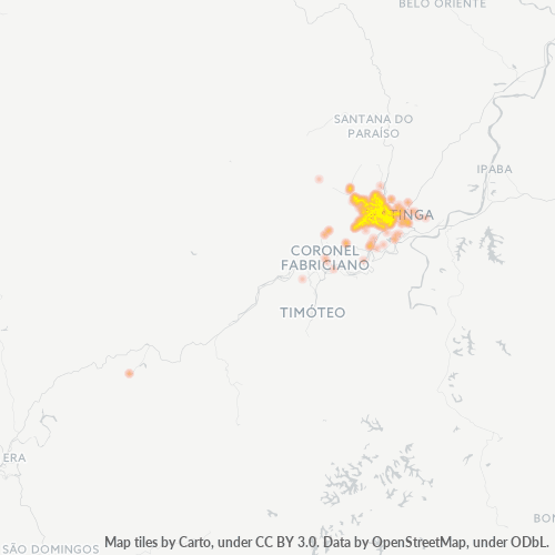 Concentració d'empreses a Codi Postal 35162-000 - Ipatinga, Minas Gerais