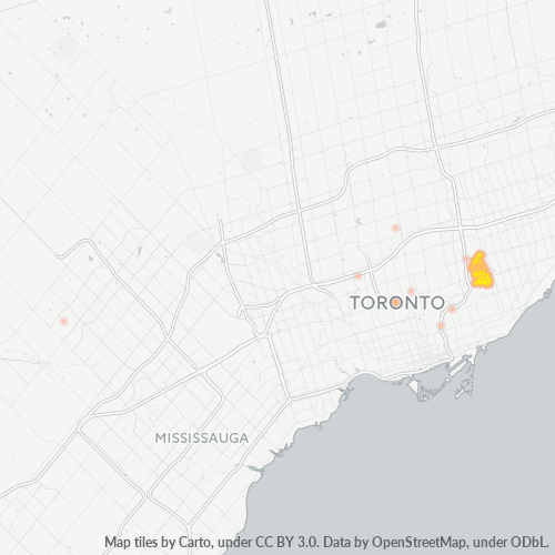 Bedrijfsconcentratie in Postcode M4A - Yorkville, Ontario
