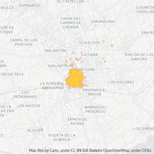 Verksamhetskoncentration i Postnummer 30002 - Murcia, Murcia (autonom region)