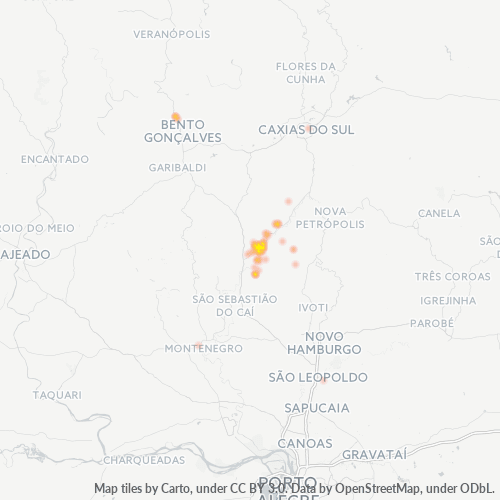 Dami ng Negosyo sa Postal Code 95770-000 - Feliz, Rio Grande do Sul