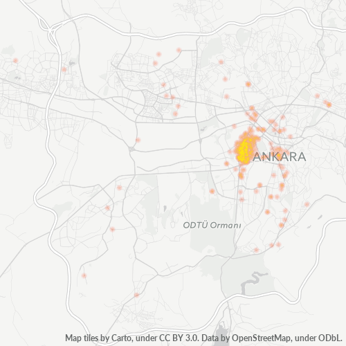 Business Concentration in Postal Code 06500 - Ankara, Ankara Province