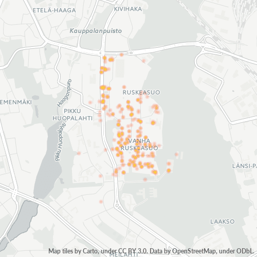 Bedrijfsconcentratie in Postcode 00280 - Vallila, Uusimaa (regio)