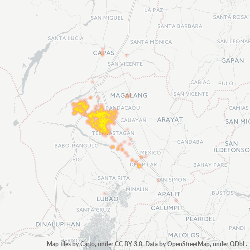 Business Concentration in Zip Code 2009 - Angeles, Philippines