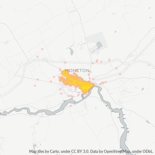 Bedrijfsconcentratie in Postcode E1C - Moncton, New Brunswick