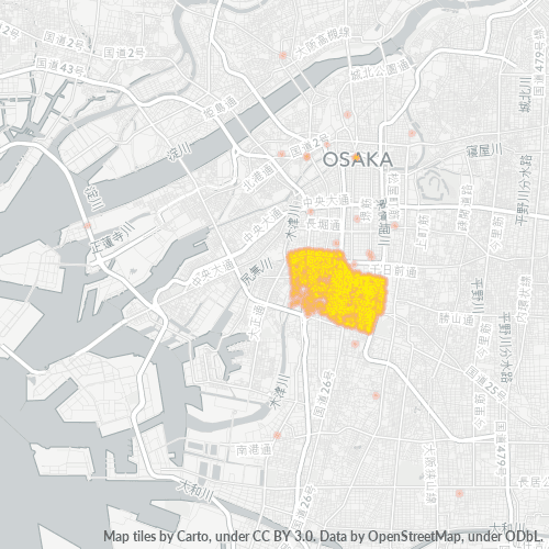 Bedrijfsconcentratie in Postcode 556 - Osaka (prefectuur)