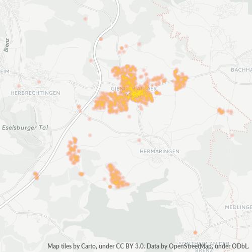 Konsentrasi Perniagaan di Poskod 89537 - Giengen, Baden-Württemberg