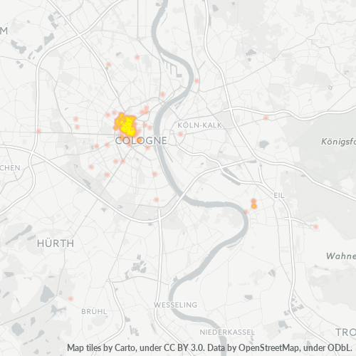 Verksamhetskoncentration i Postnummer 50672 - Köln, Nordrhein-Westfalen