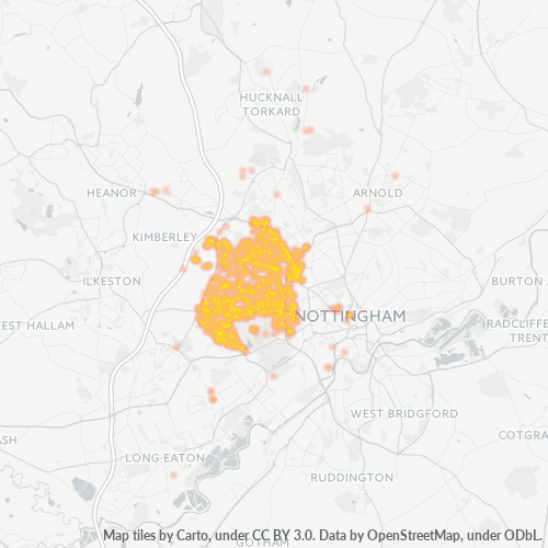 Dami ng Negosyo sa Postal Code NG8 - Nottingham, Inglatera