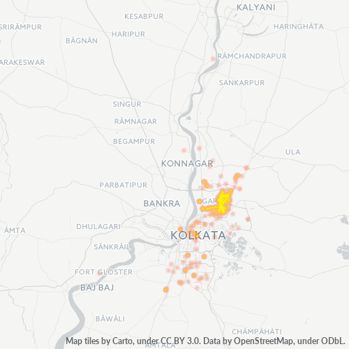 Bedrijfsconcentratie in Postcode 700028 - Calcutta, West-Bengalen