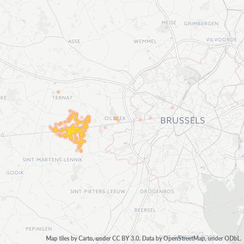 Bedrijfsconcentratie in Postcode 1703 - Schepdaal, Vlaanderen